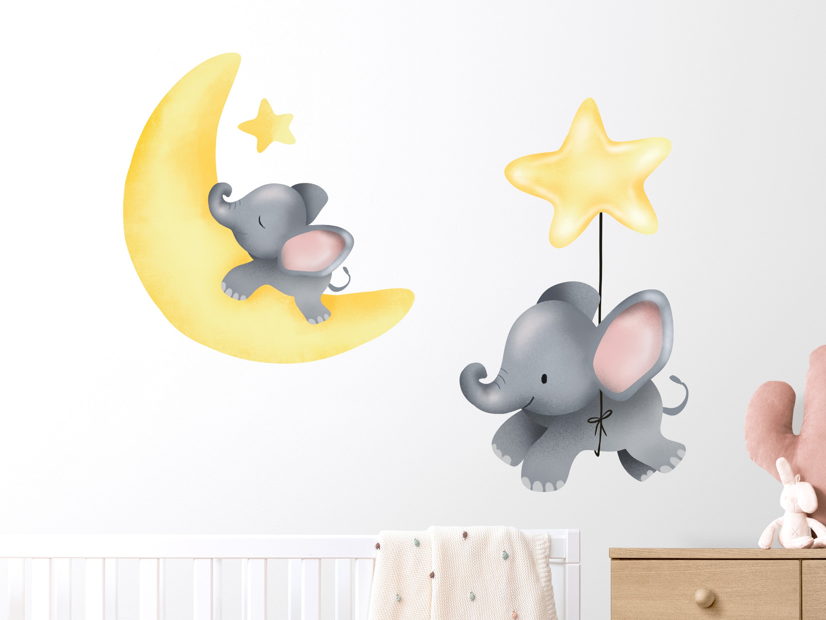 Elefant: Walls Süße (Wandsticker/Wandtattoo) am – Elefanten Mural Baby Nachthimmel
