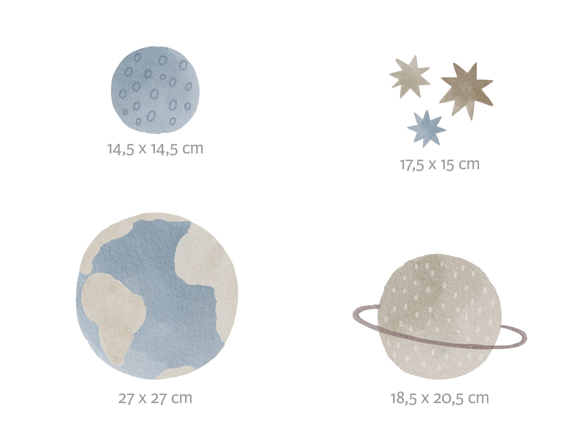 Rakete, Planeten Walls (Wandsticker/Wandtattoo) Weltraum: und Mural – Sterne